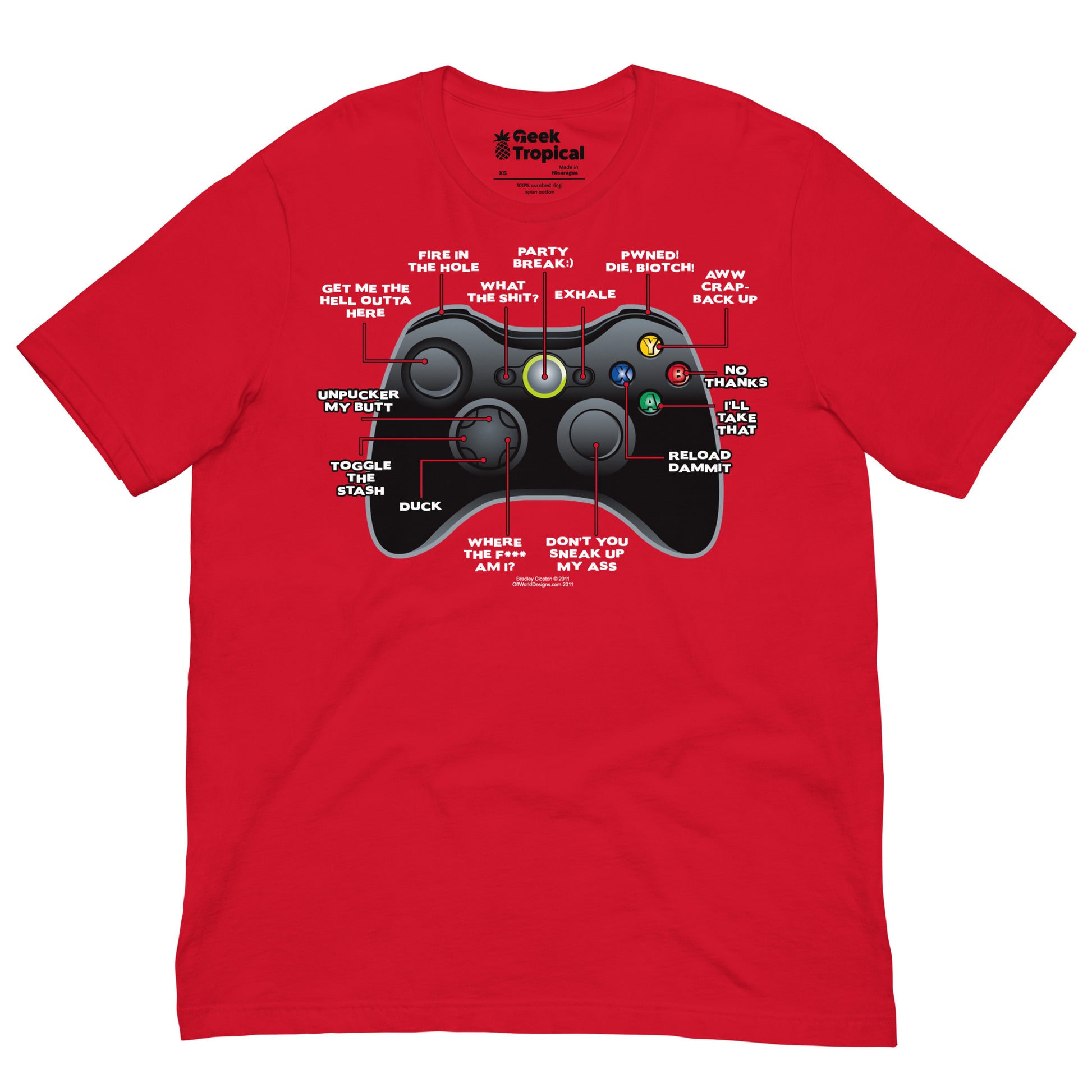 Game Controller t-shirt Geek Nerd Advertise to Meta FLOW DESC WRITING Off World Designs