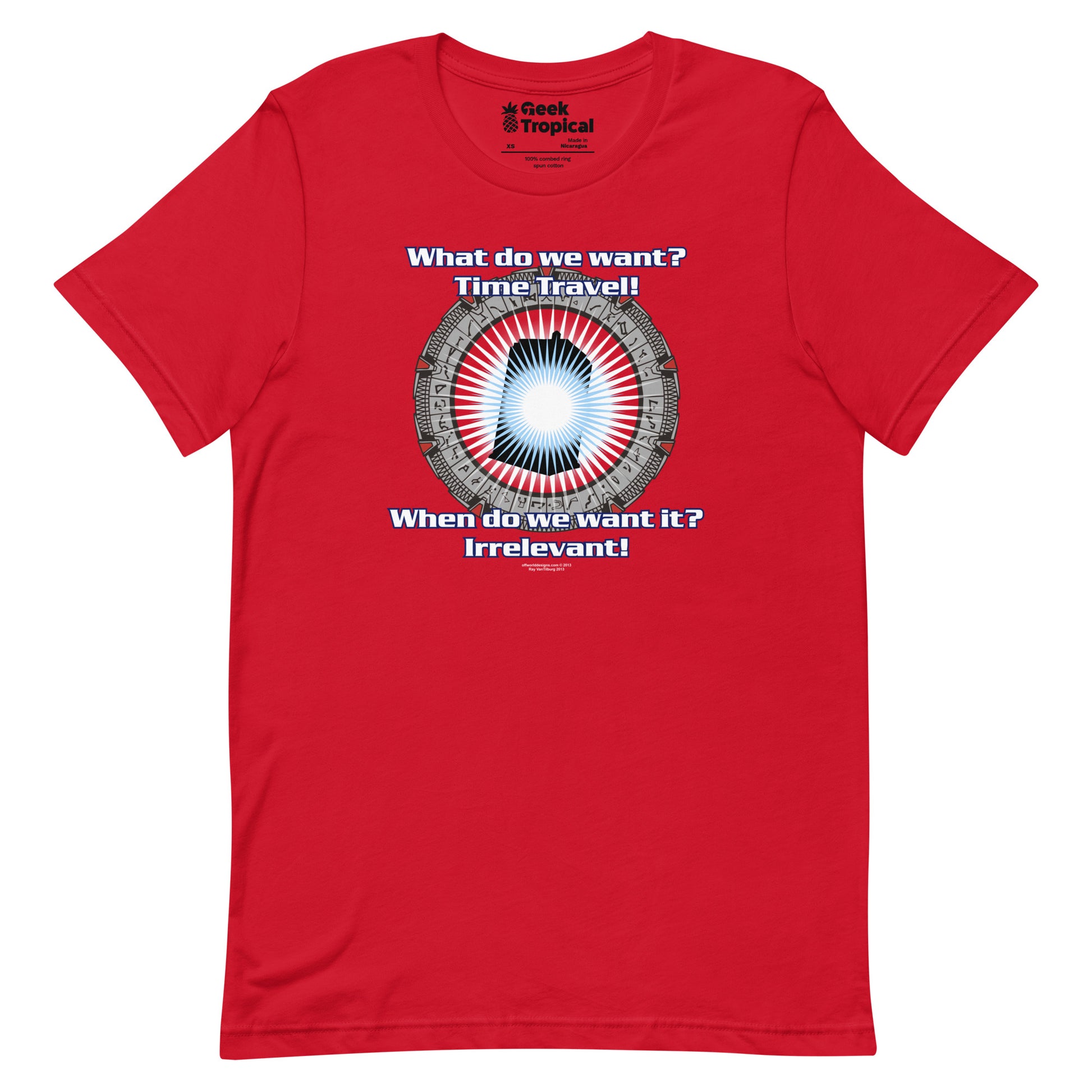Time Travel T-shirt Geek Nerd Advertise to Meta FLOW DESC WRITING Off World Designs