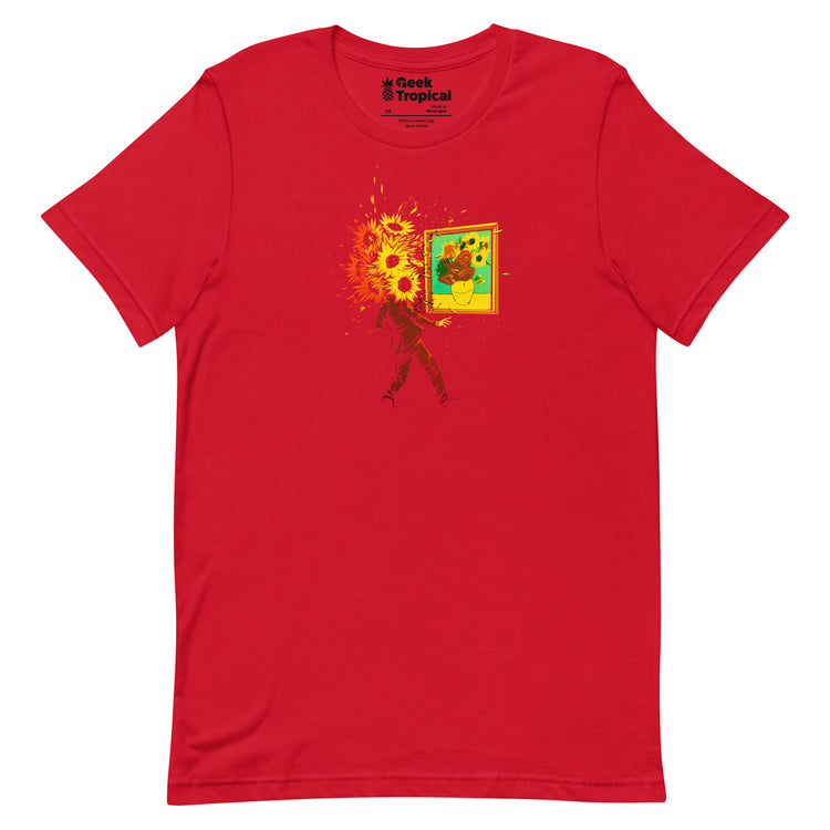 Van Gogh's Sunflowers T-Shirt Geek Nerd Advertise to Meta Botany Print Design by Tobe Fonseca