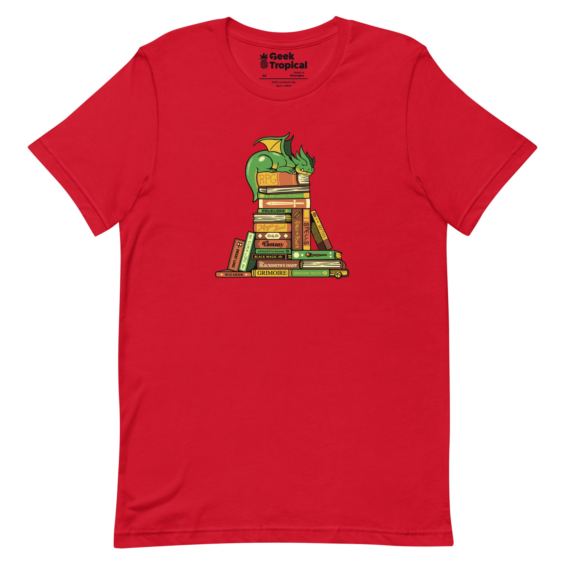 Treasure Hoarder Dragon Dark T-Shirt Geek Nerd Advertise to Meta Book Prints Design by Tobe Fonseca