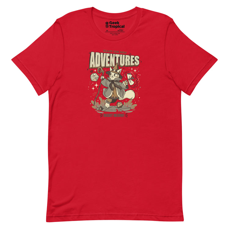 Wizard Cat Ready For New Adventures Light T-Shirt Geek Nerd Advertise to Meta Animal Patterns Design by Tobe Fonseca