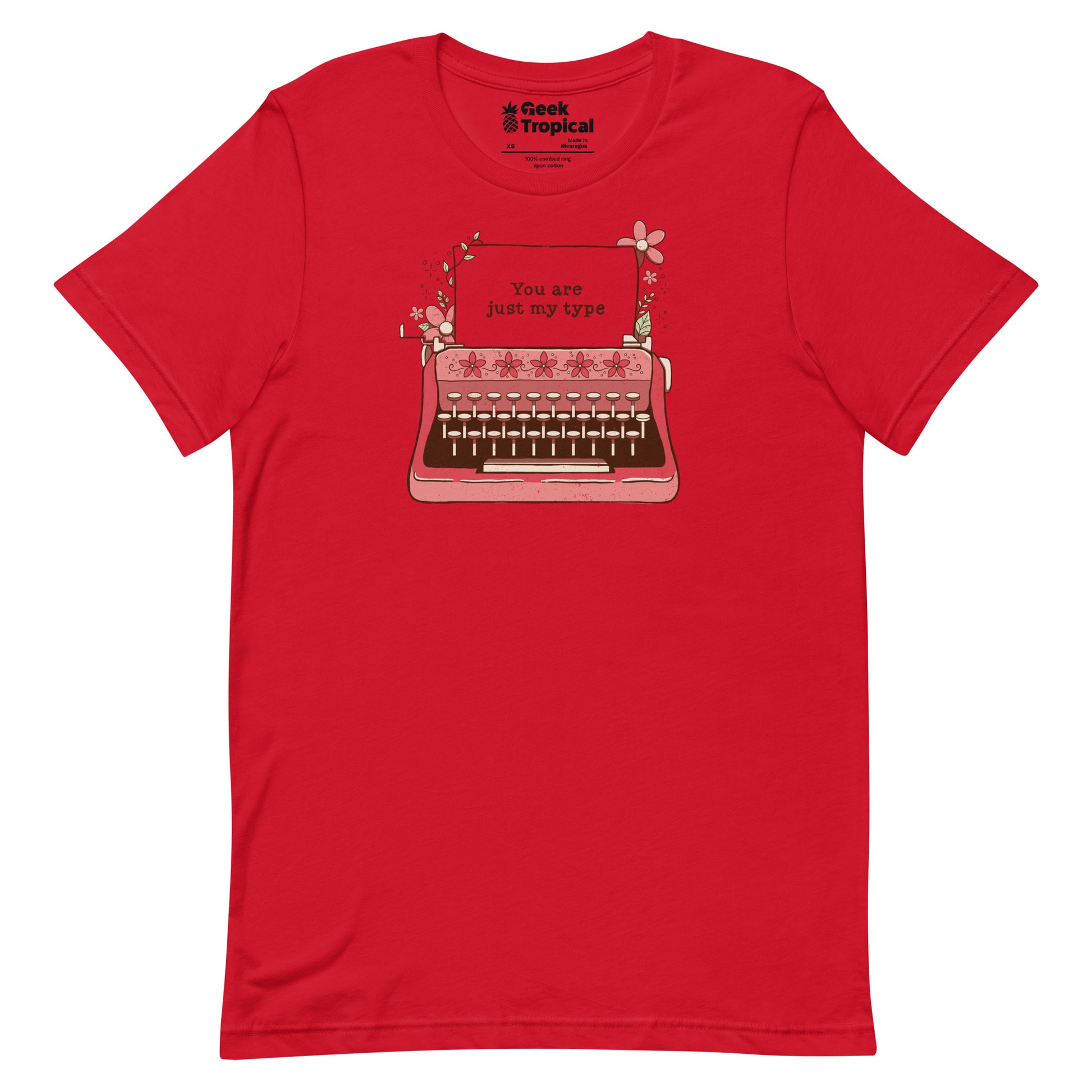You Are Just My Type Floral Typewriter T-Shirt Geek Nerd Advertise to Meta Design by Tobe Fonseca FLOW DESC WRITING