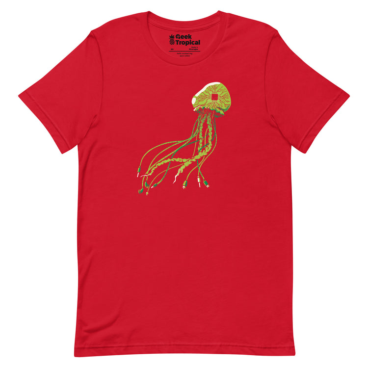 Technology Cyberpunk Jellyfish Science Computer T-Shirt Geek Nerd Advertise to Meta computer print Design by Tobe Fonseca