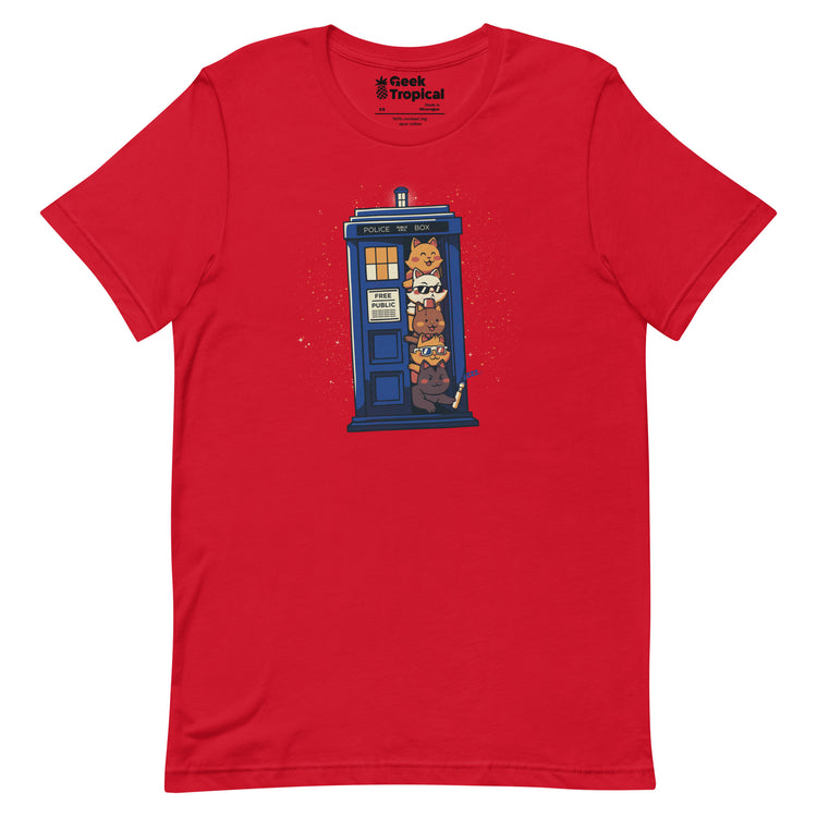 Tardis Cats T-Shirt Geek Nerd Advertise to Meta Animal Patterns Design by Tobe Fonseca