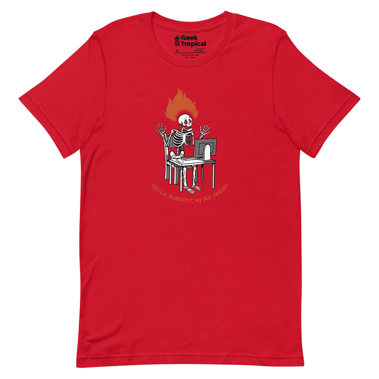 Skeleton Computer Burnout T-Shirt Geek Nerd Advertise to Meta computer print Design by Tobe Fonseca