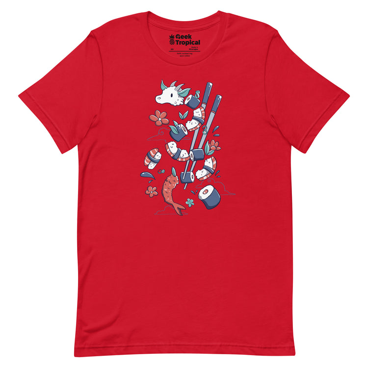 Dragonmaki Funny Sushi T-Shirt Geek Nerd Advertise to Meta Design by Tobe Fonseca Fantasy Prints
