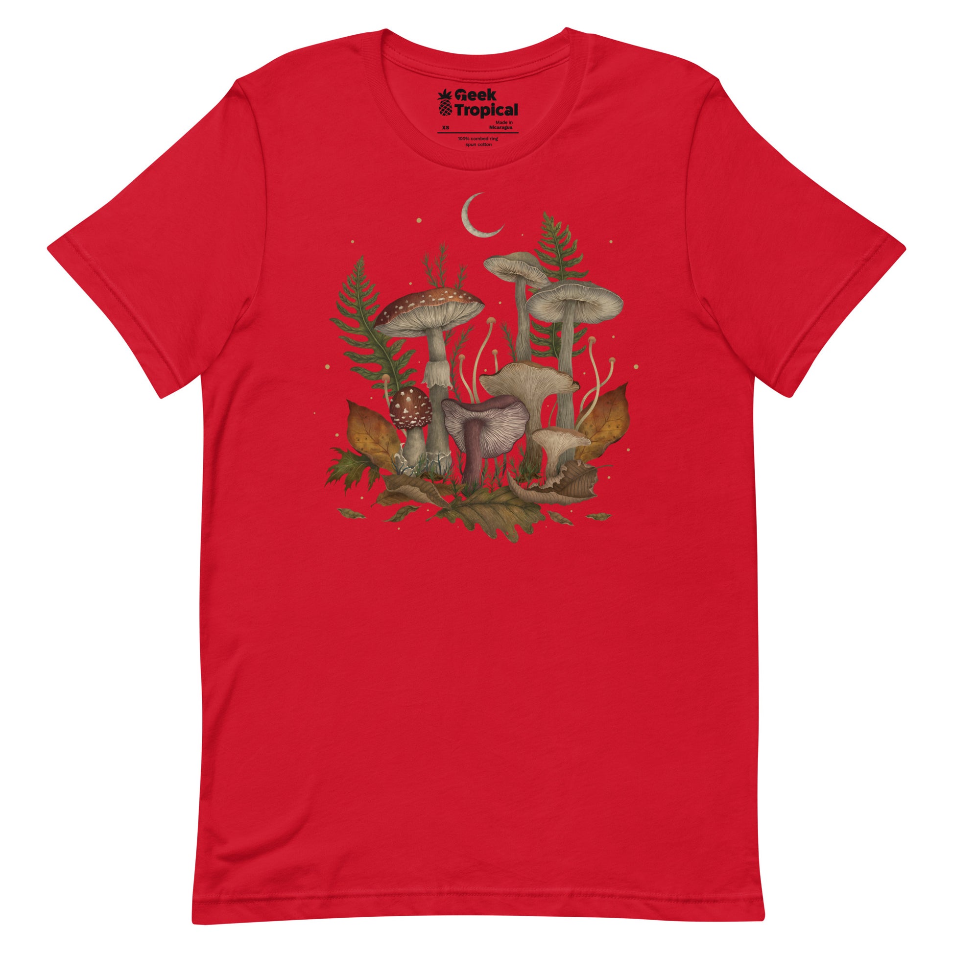 Autumn Mushrooms T-Shirt Geek Nerd Advertise to Meta Botany Print Design by Episodic Drawing