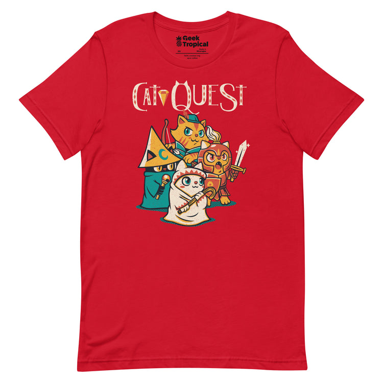 Cat Quest RPG Cats Video Game T-Shirt Geek Nerd Advertise to Meta Animal Patterns Design by Tobe Fonseca
