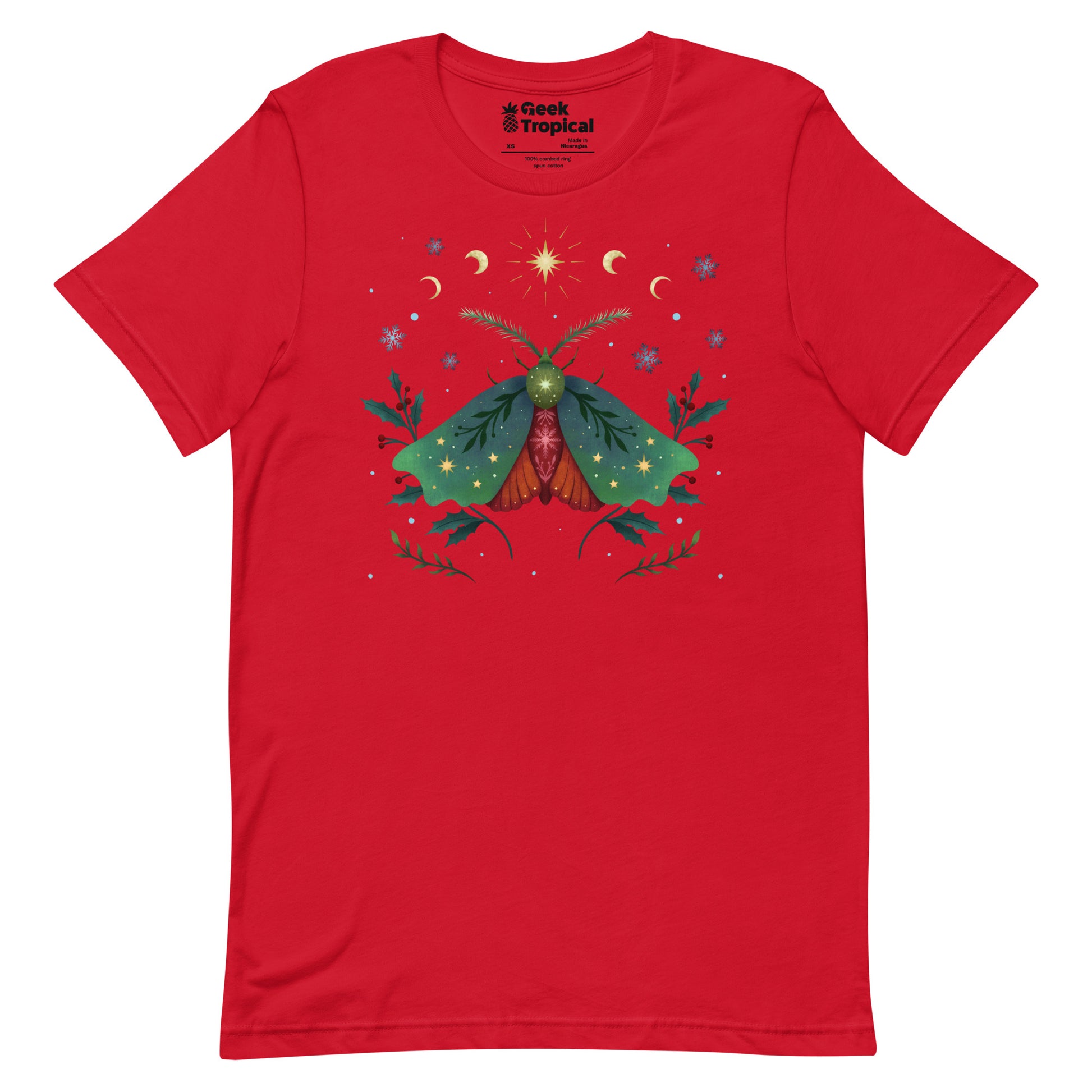 Christmas Moth T-Shirt Geek Nerd Advertise to Meta Animal Patterns Christmas Print