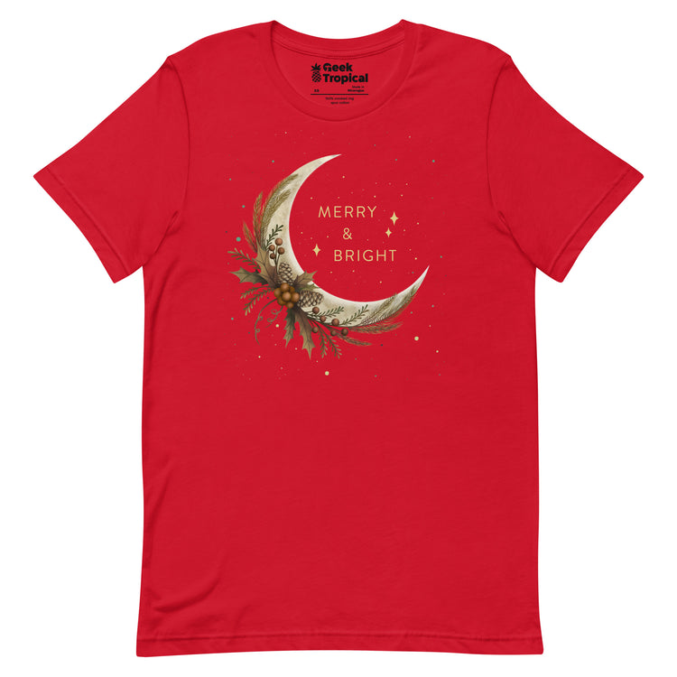 Merry And Bright T-Shirt Geek Nerd Advertise to Meta Christmas Print Design by Episodic Drawing