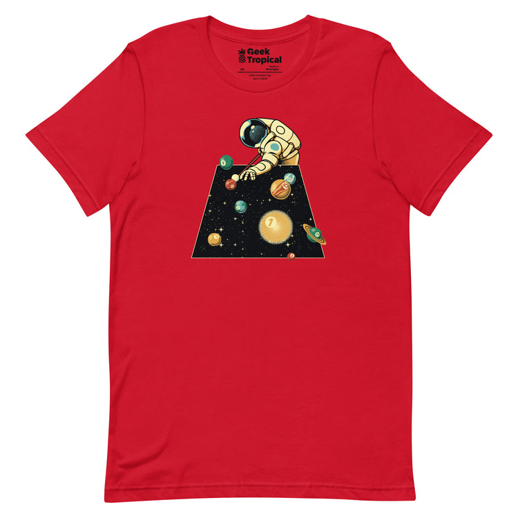 Billiard Ball Solar System T-Shirt Geek Nerd Advertise to Meta Design by Tobe Fonseca FLOW DESC WRITING