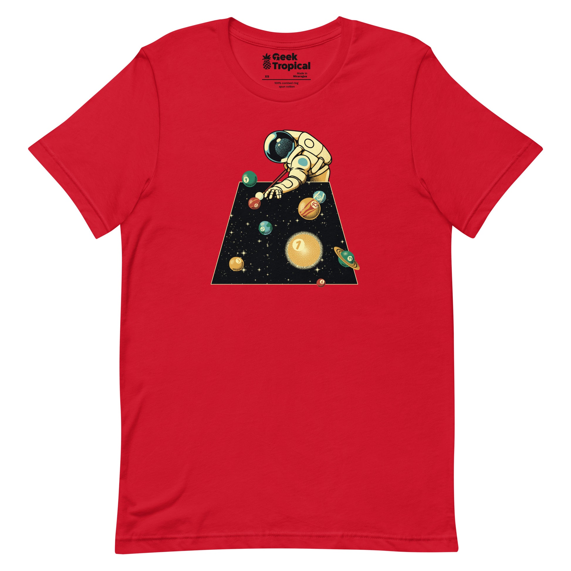 Billiard Ball Solar System T-Shirt Geek Nerd Advertise to Meta Design by Tobe Fonseca FLOW DESC WRITING