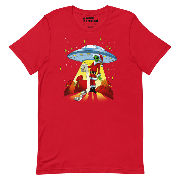 Xmas 2017 Alien T-Shirt Geek Nerd Advertise to Meta Christmas Print FLOW DESC WRITING