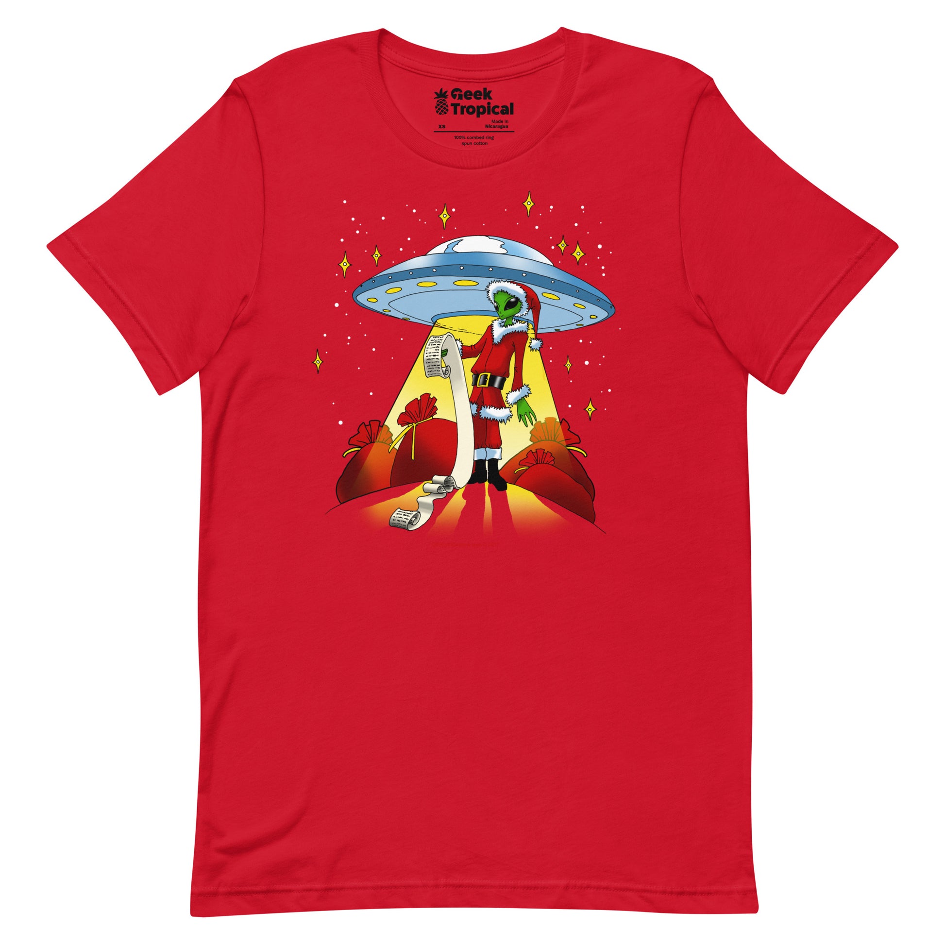 Xmas 2017 Alien T-Shirt Geek Nerd Advertise to Meta Christmas Print FLOW DESC WRITING
