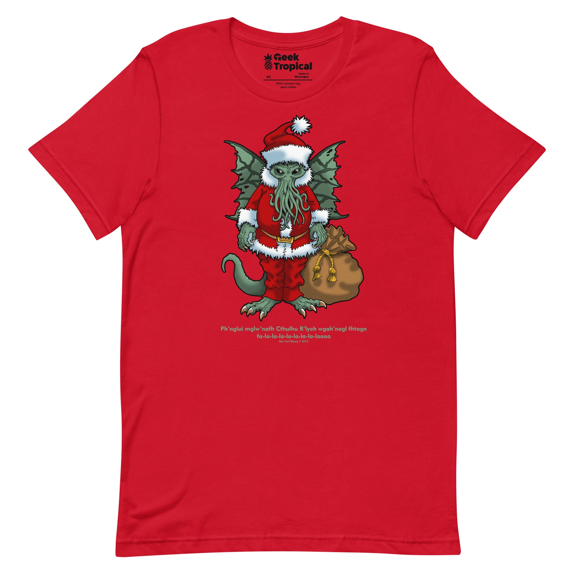 Xmas Cthulhu 2012 T-Shirt Geek Nerd Advertise to Meta Christmas Print Fantasy Prints