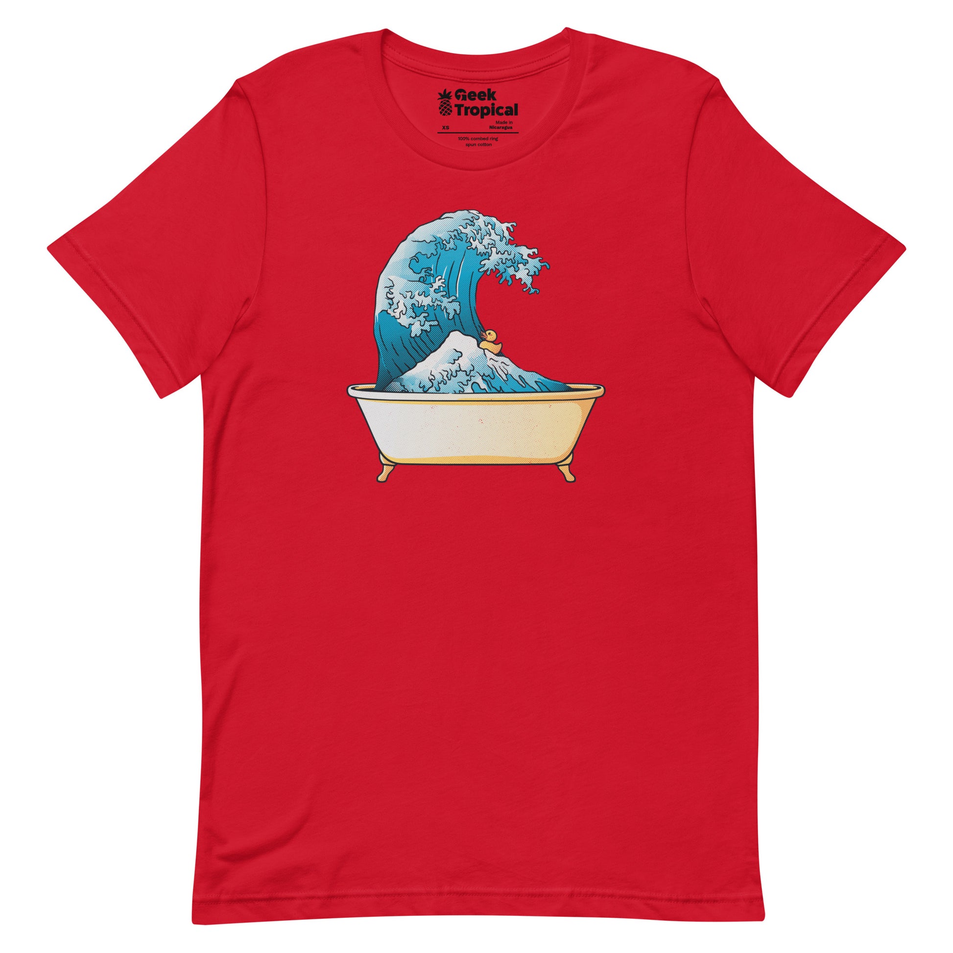 Bathtub Kanagawa Wave T-shirt Geek Nerd Advertise to Meta Design by Tobe Fonseca Funny Prints
