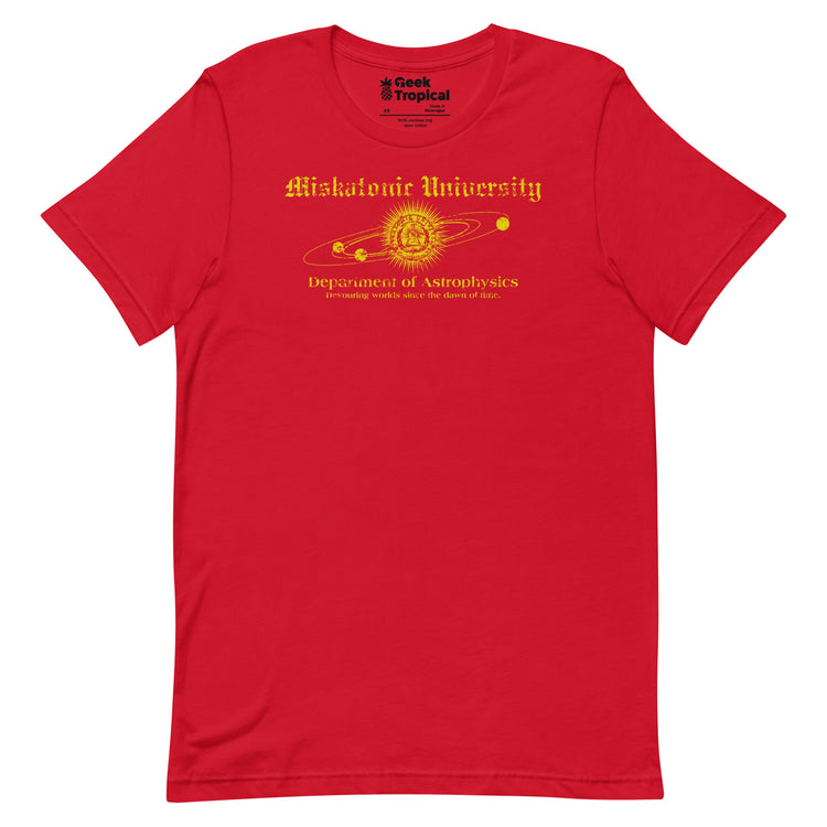 Miskatonic University Astrophysics T-Shirt Geek Nerd Advertise to Meta Book Prints Fantasy Prints