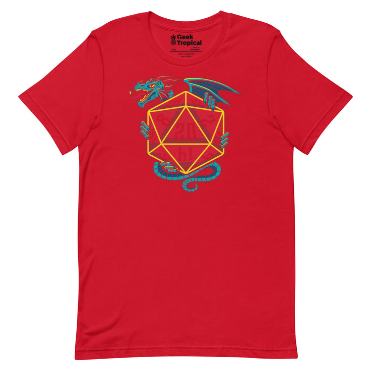 D20 Dice Dragon T-Shirt Geek Nerd Advertise to Meta board game print dnd & rpg print