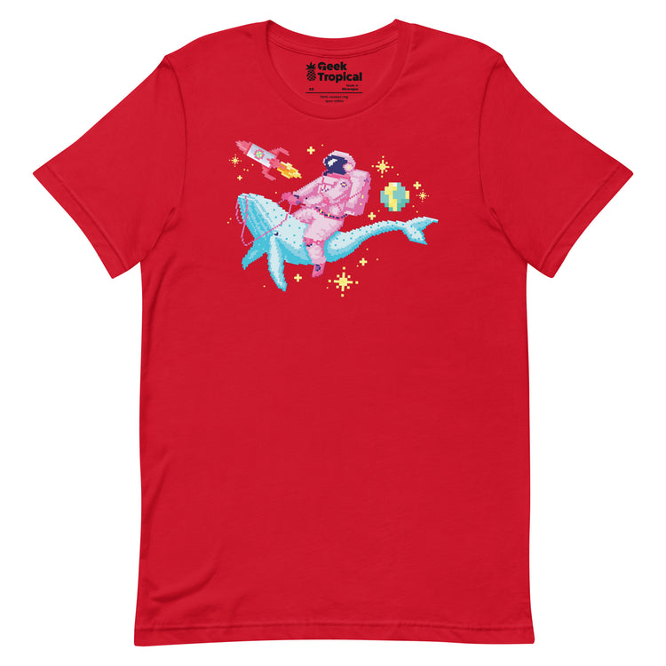 Astronaut Riding Space Whale T-Shirt Geek Nerd Advertise to Meta Elle Fantasy Prints