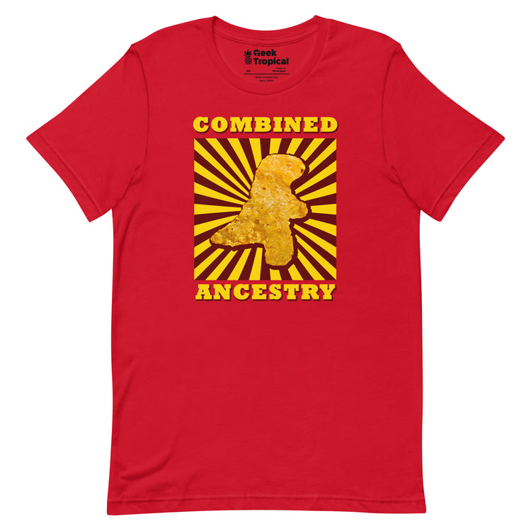 Combined Ancestry Dinosaur Nuggets T-Shirt Geek Nerd Advertise to Meta Animal Patterns Design by Random Galaxy