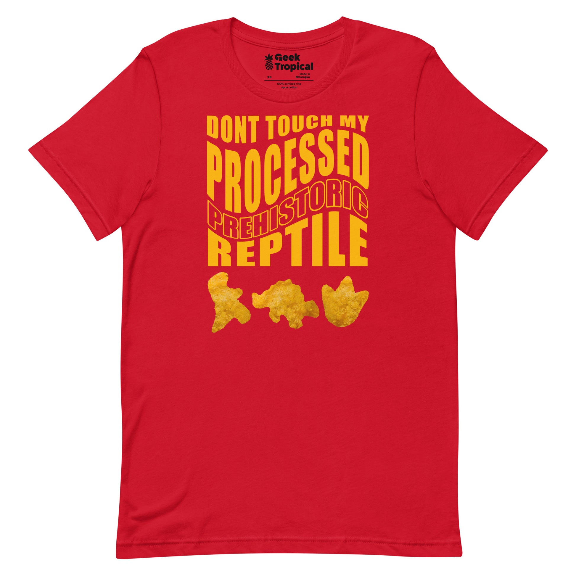 Processed Prehistoric Reptile Dinosaur Chicken Nuggets T-Shirt 8