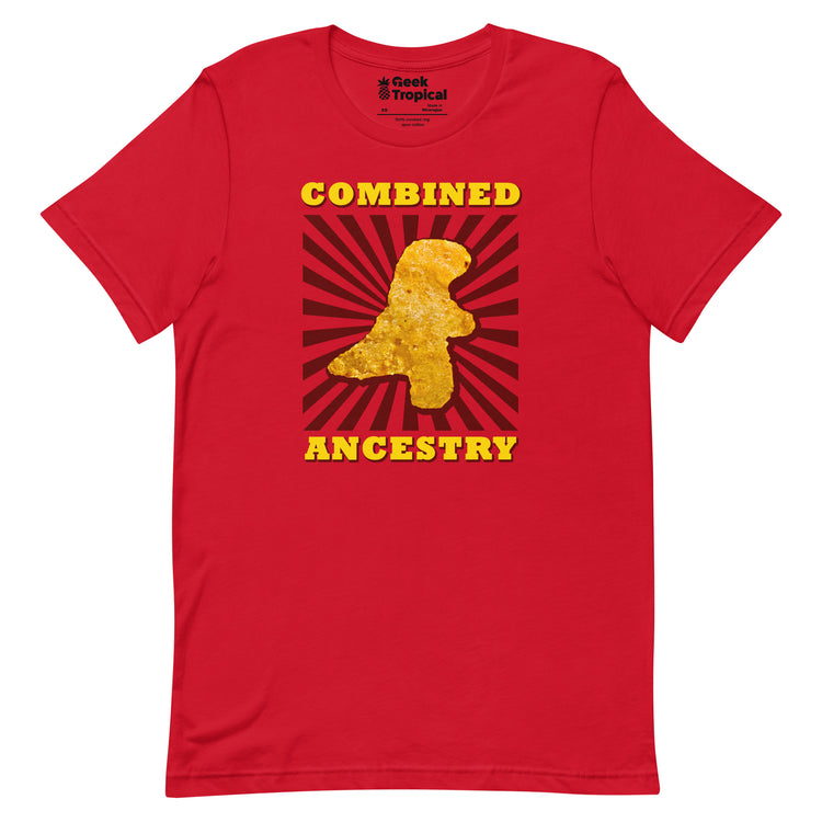 Combined Ancestry Dinosaur Chicken Nugget T-Shirt Geek Nerd Advertise to Meta Animal Patterns Design by Random Galaxy