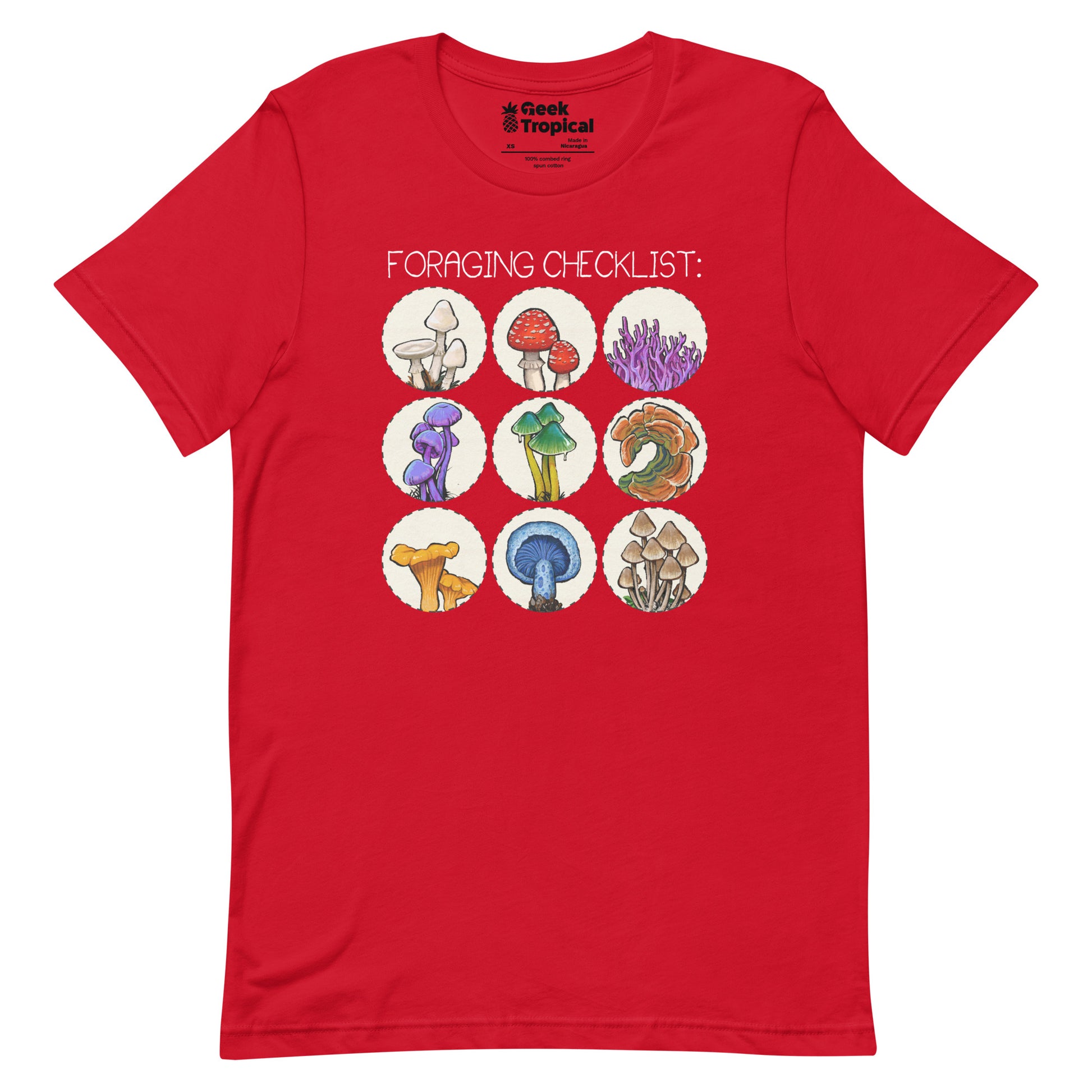 Foraging Checklist Mushrooms T-Shirt 8