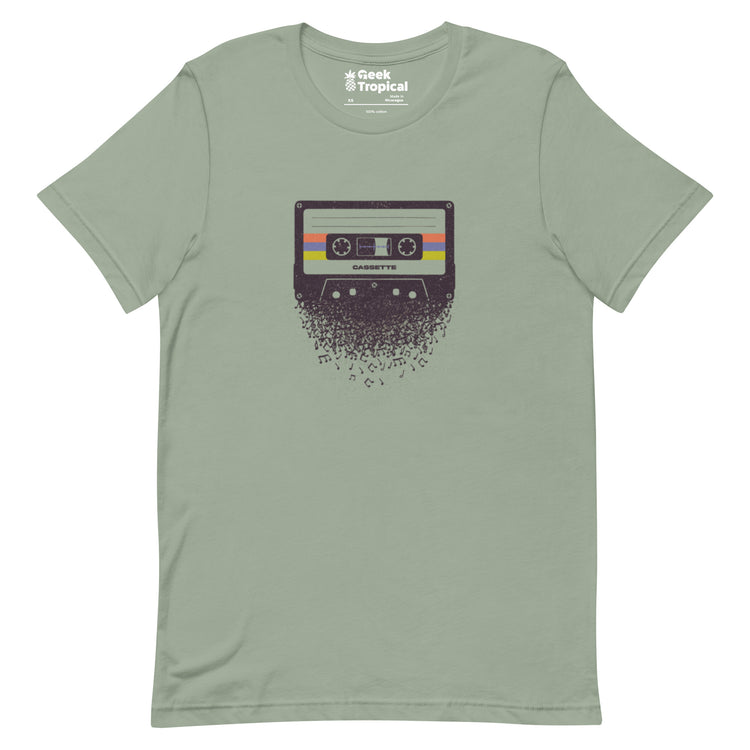 Cassette Musical Notes T-Shirt Geek Nerd Design by Tobe Fonseca FLOW DESC WRITING music print