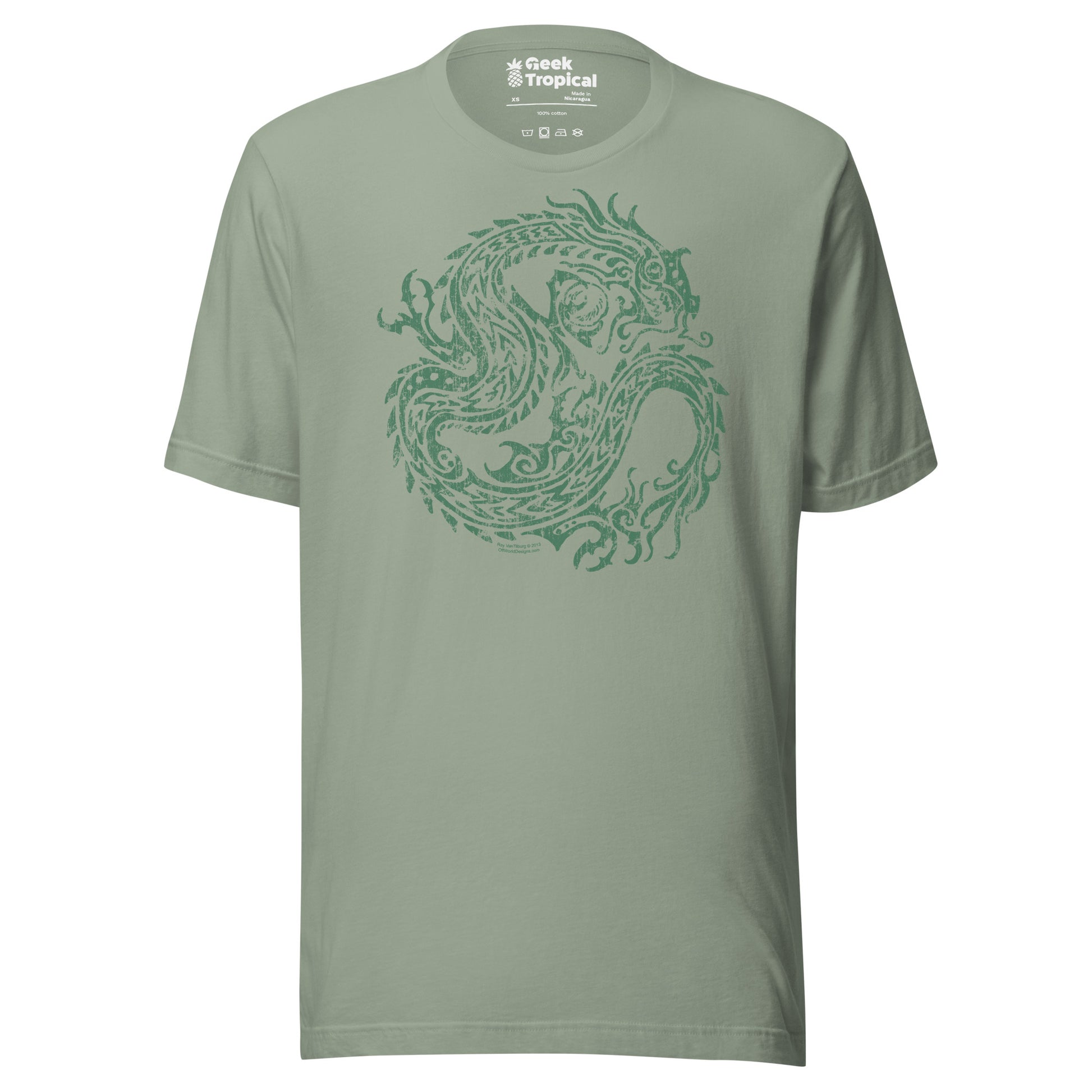 Ancient Dragon T-Shirt Geek Nerd Advertise to Meta Fantasy Prints FLOW DESC WRITING