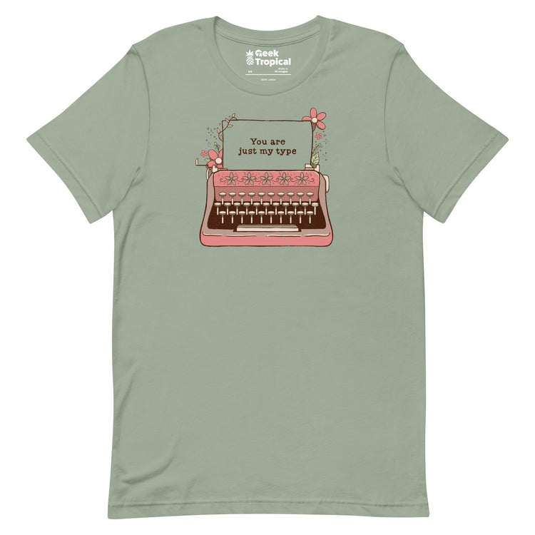 You Are Just My Type Floral Typewriter T-Shirt Geek Nerd Advertise to Meta Design by Tobe Fonseca FLOW DESC WRITING