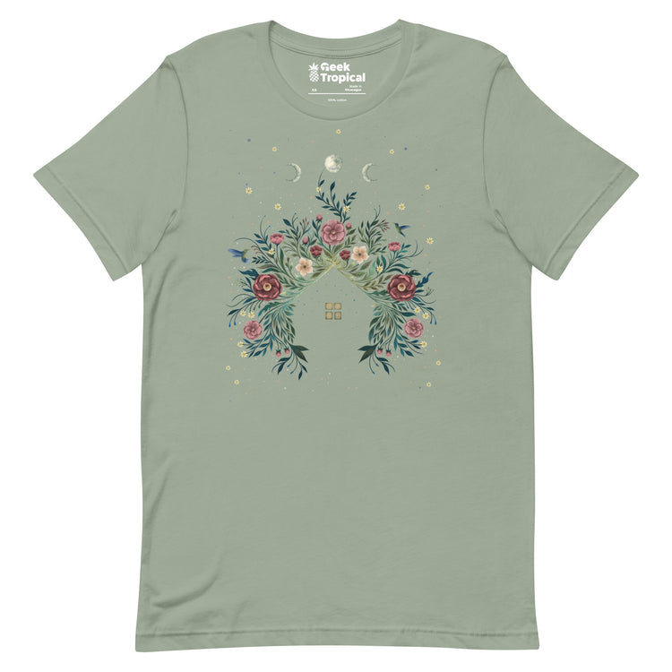 Blossom House T-Shirt Geek Nerd Advertise to Meta Botany Print Design by Episodic Drawing