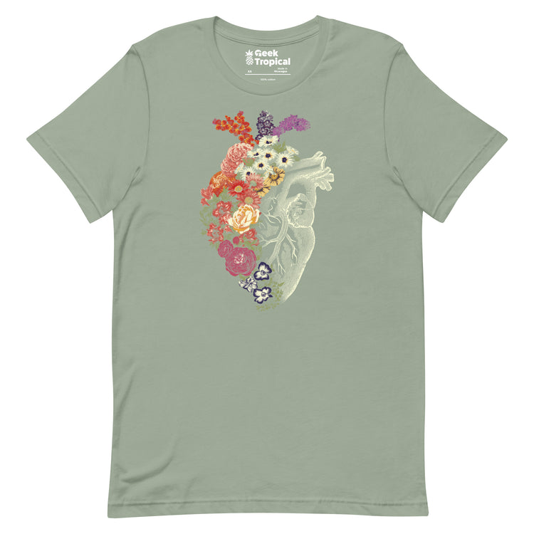 Flower Heart Spring Halftones T-Shirt Geek Nerd Advertise to Meta Botany Print Design by Tobe Fonseca