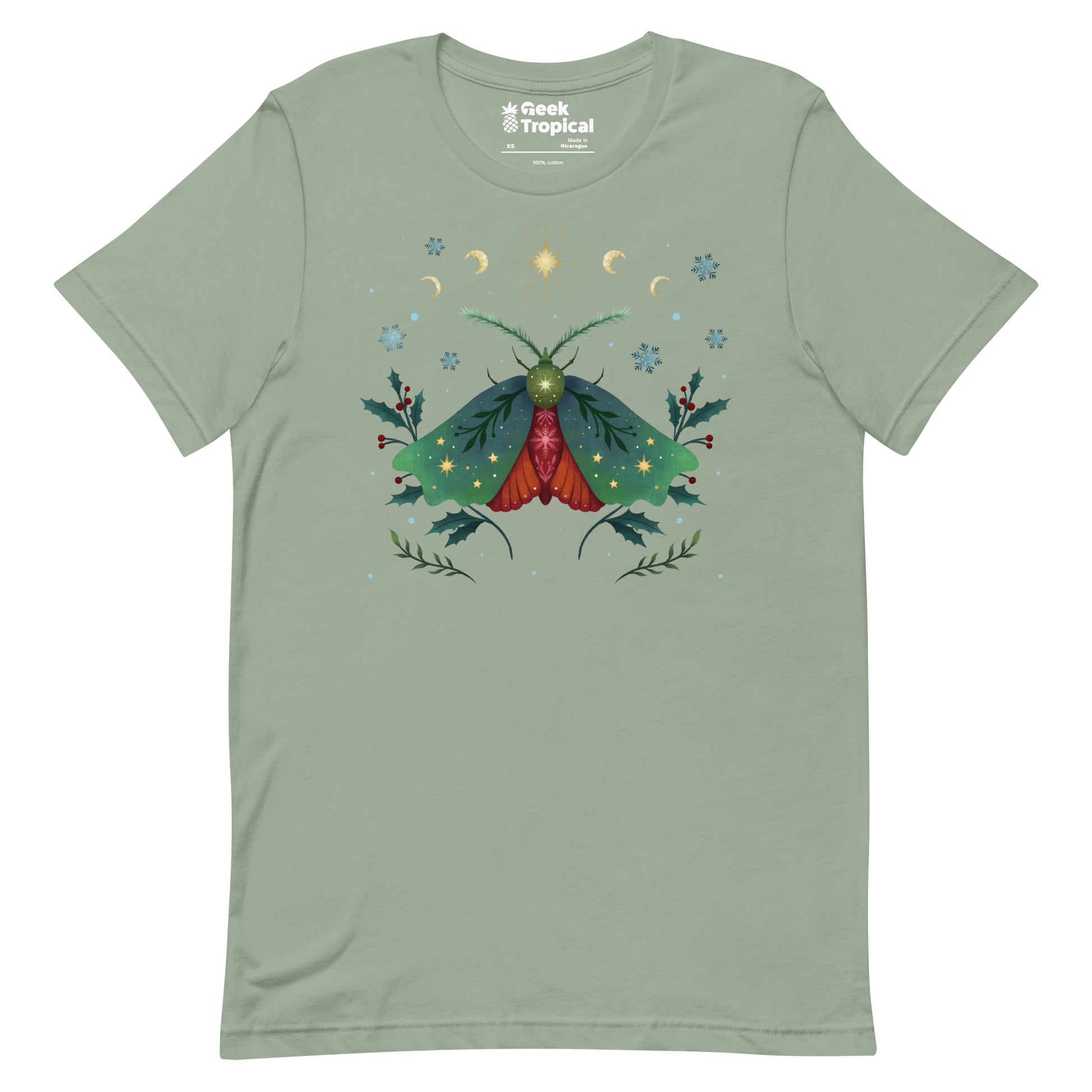 Christmas Moth T-Shirt Geek Nerd Advertise to Meta Animal Patterns Christmas Print