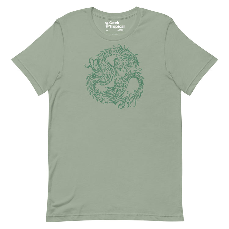 Ancient Dragon T-Shirt Geek Nerd Advertise to Meta Fantasy Prints FLOW DESC WRITING