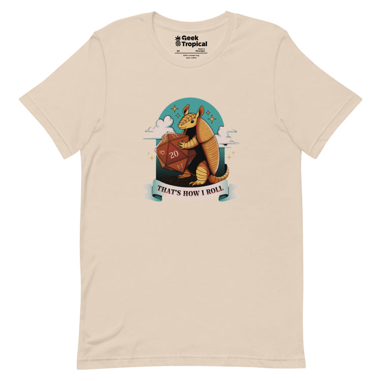 Armadillo Roll DND Dice T-Shirt Geek Nerd Animal Patterns board game print Design by Tobe Fonseca