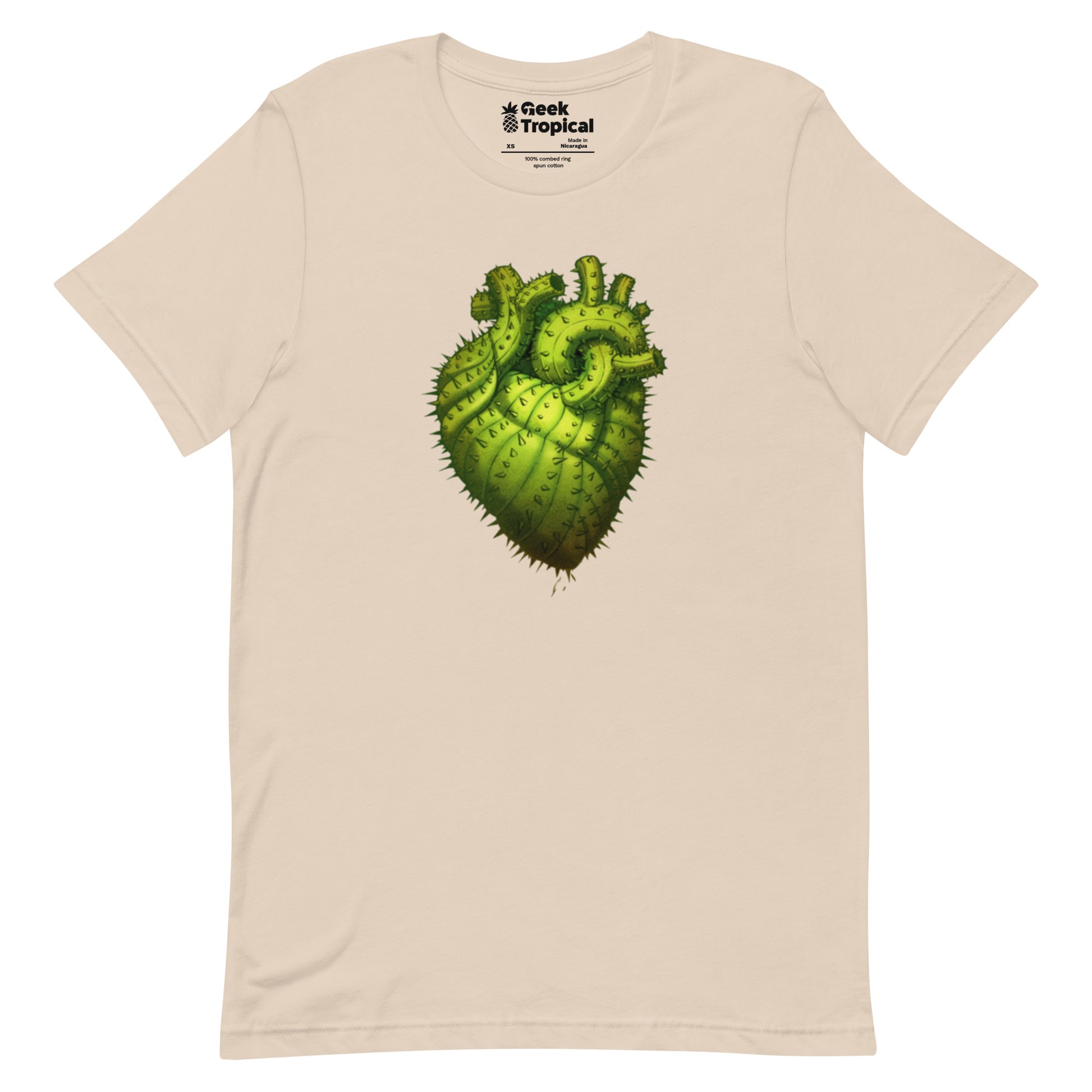 Cactus Heart T-Shirt Geek Nerd Botany Print Design by Tobe Fonseca FLOW DESC WRITING