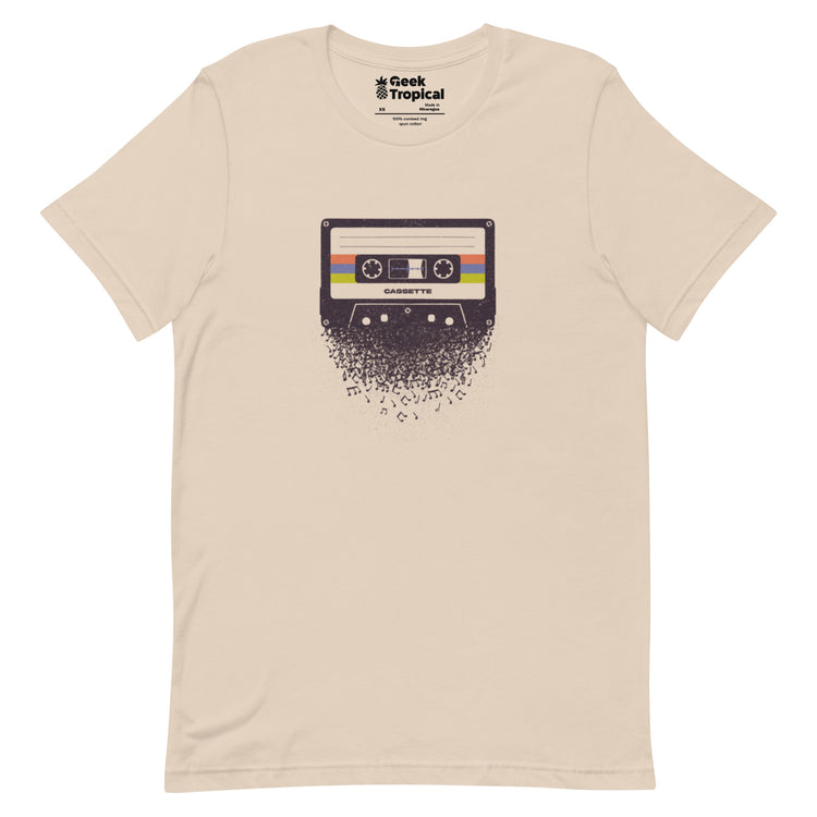 Cassette Musical Notes T-Shirt Geek Nerd Design by Tobe Fonseca FLOW DESC WRITING music print