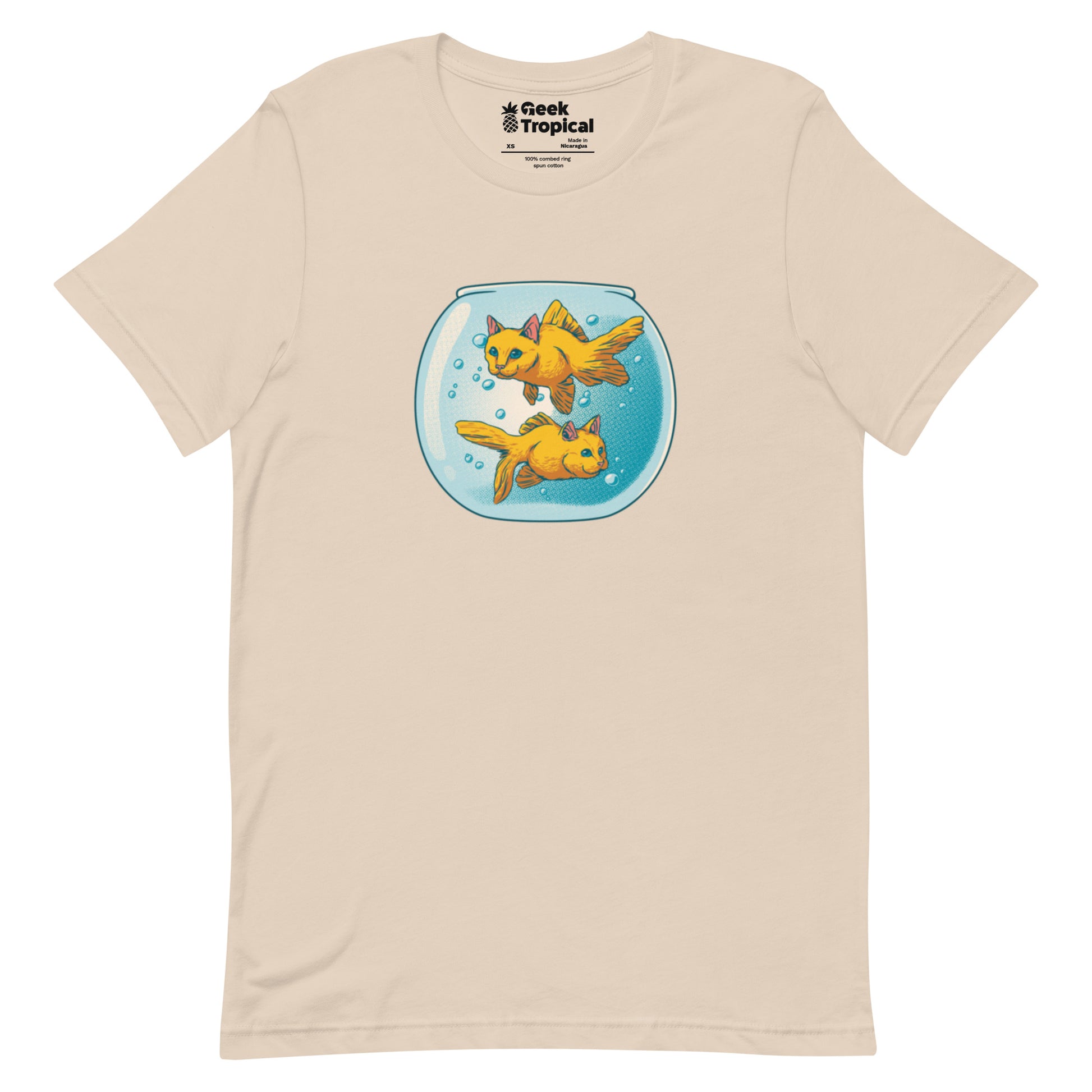 Cat Fish Bowl Funny T-Shirt Geek Nerd Animal Patterns Design by Tobe Fonseca FLOW DESC WRITING