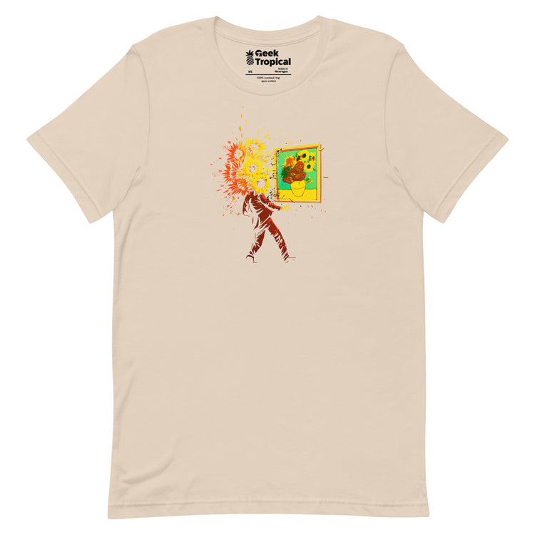 Van Gogh's Sunflowers T-Shirt Geek Nerd Advertise to Meta Botany Print Design by Tobe Fonseca