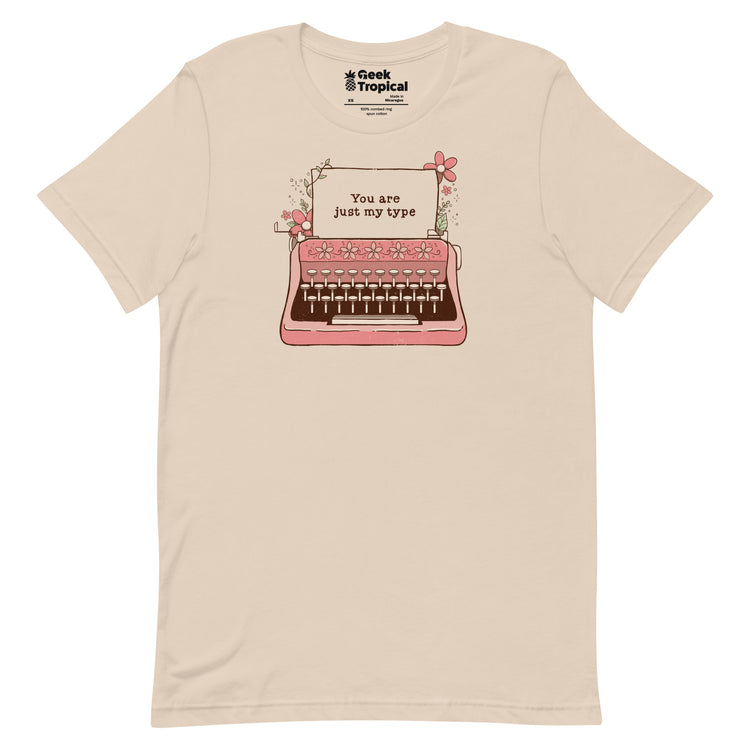 You Are Just My Type Floral Typewriter T-Shirt Geek Nerd Advertise to Meta Design by Tobe Fonseca FLOW DESC WRITING