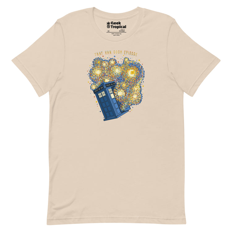 Travel Time Van Gogh Episode T-Shirt Geek Nerd Advertise to Meta Design by Tobe Fonseca FLOW DESC WRITING