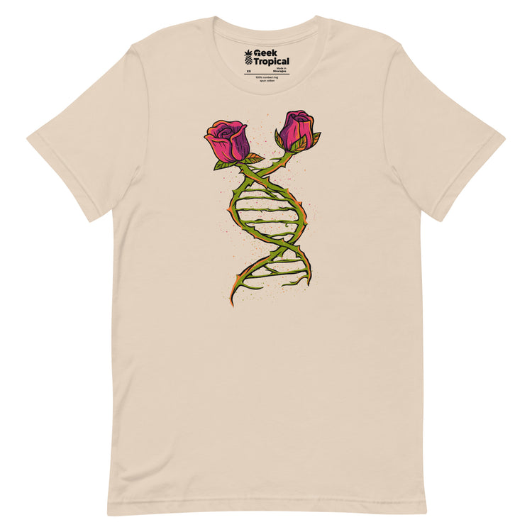 Flower DNA T-Shirt Geek Nerd Advertise to Meta Botany Print Design by Tobe Fonseca
