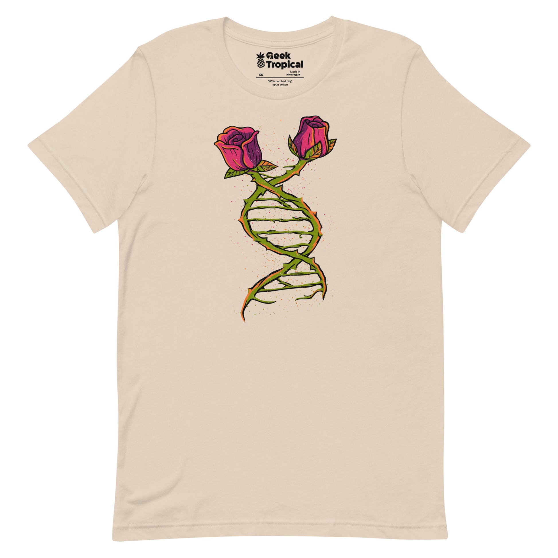 Flower DNA T-Shirt Geek Nerd Advertise to Meta Botany Print Design by Tobe Fonseca