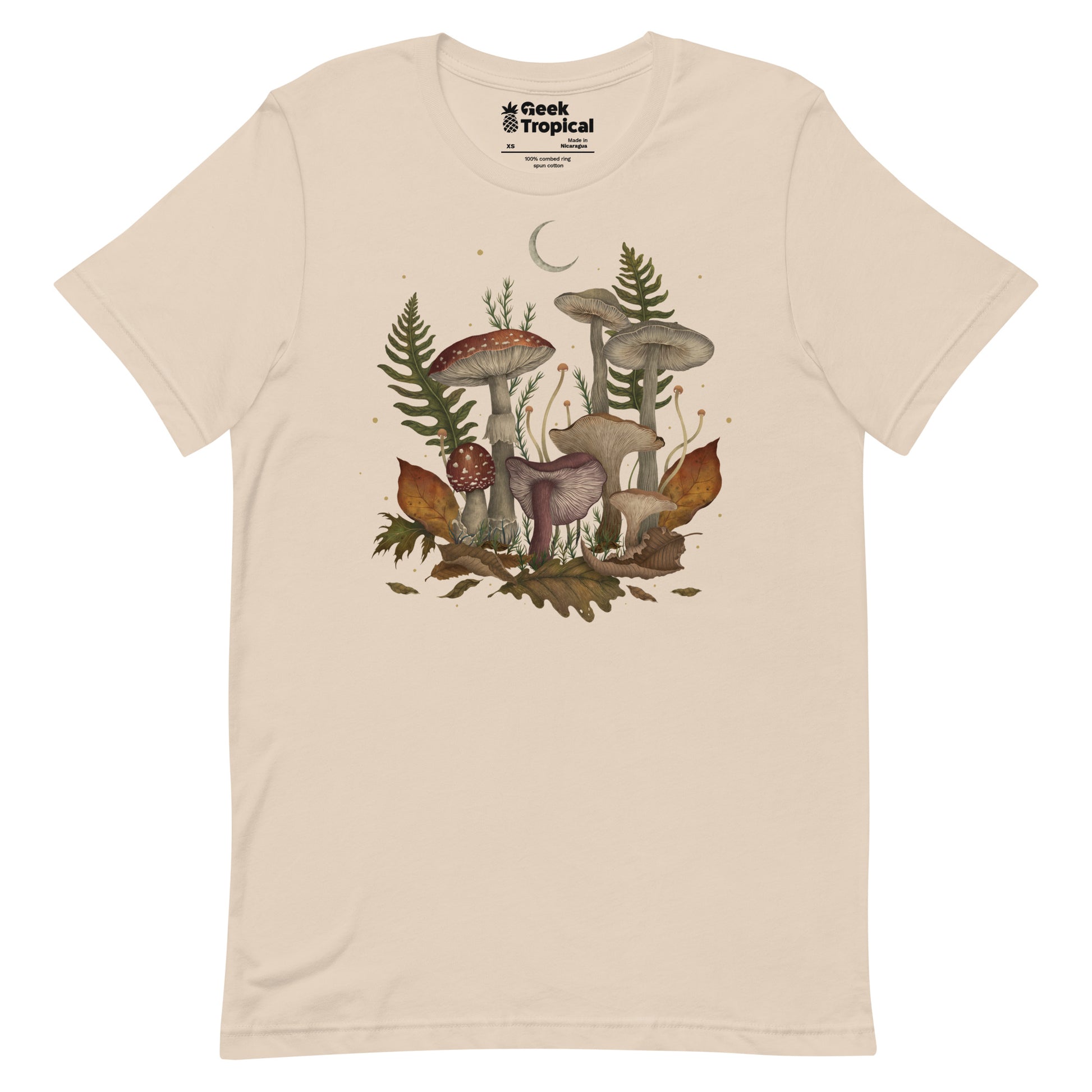 Autumn Mushrooms T-Shirt Geek Nerd Advertise to Meta Botany Print Design by Episodic Drawing