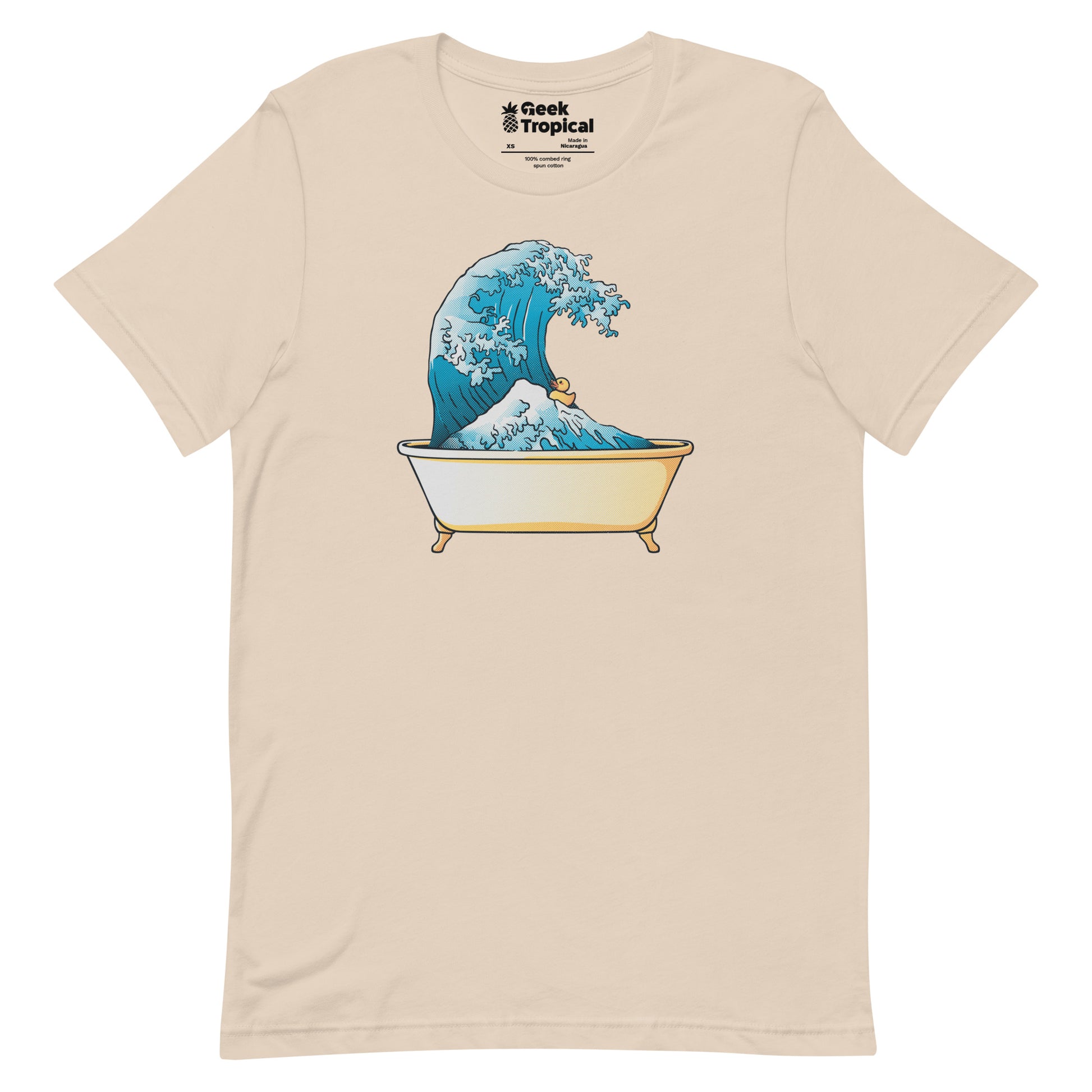 Bathtub Kanagawa Wave T-shirt Geek Nerd Advertise to Meta Design by Tobe Fonseca Funny Prints