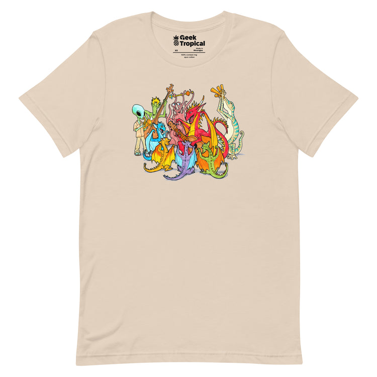 Alien Band T-Shirt Geek Nerd Advertise to Meta FLOW DESC WRITING music print