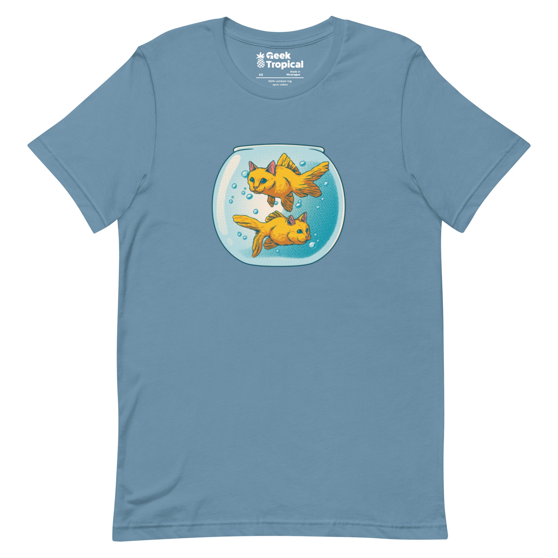 Cat Fish Bowl Funny T-Shirt Geek Nerd Animal Patterns Design by Tobe Fonseca FLOW DESC WRITING