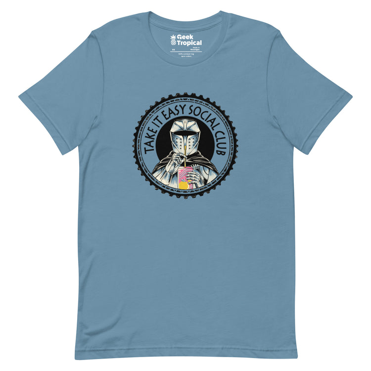 Take It Easy Social Club Knight T-Shirt Geek Nerd board game print Design by Tobe Fonseca dnd & rpg print