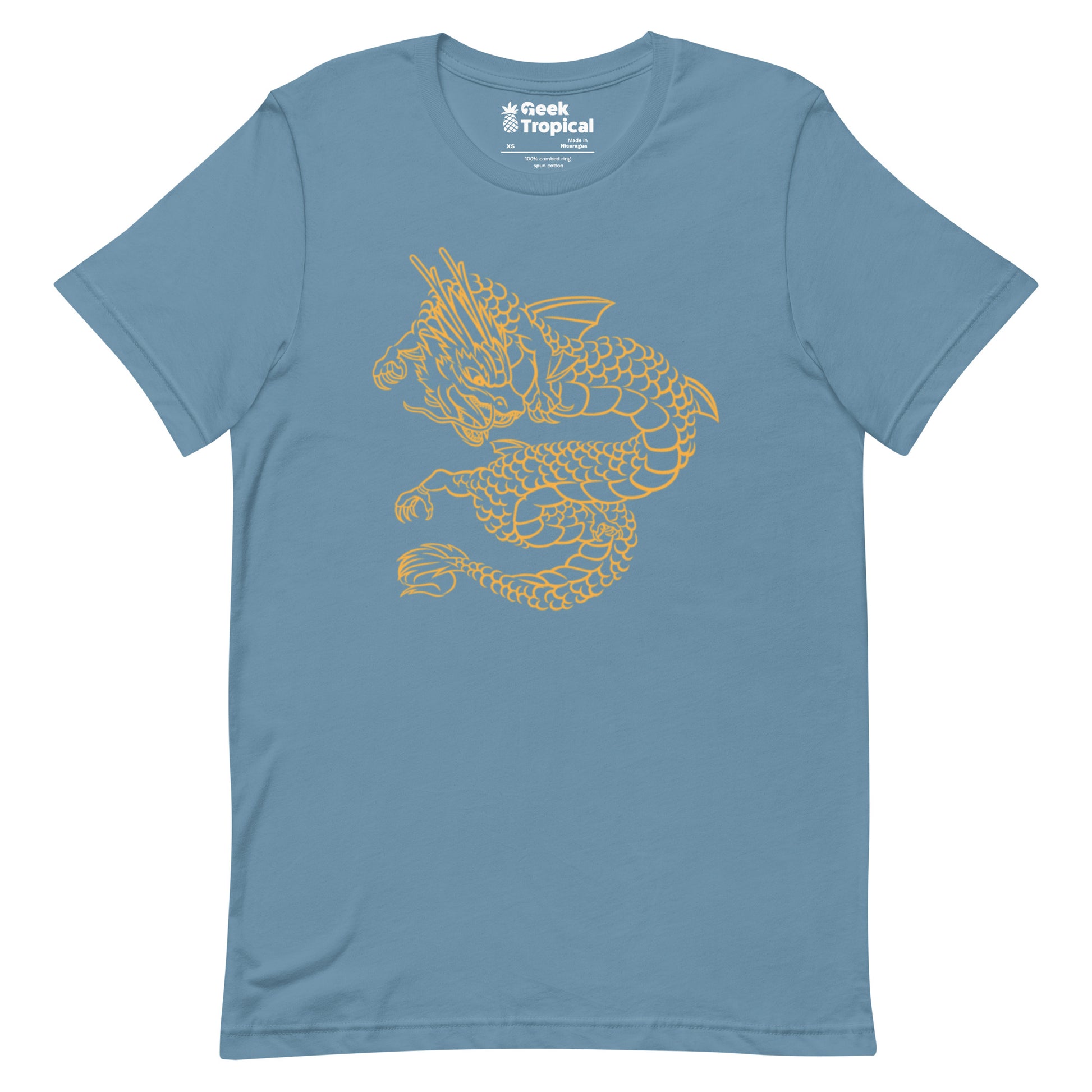Chinese Golden Dragon T-Shirt Geek Nerd Design by Tobe Fonseca Fantasy Prints FLOW DESC WRITING