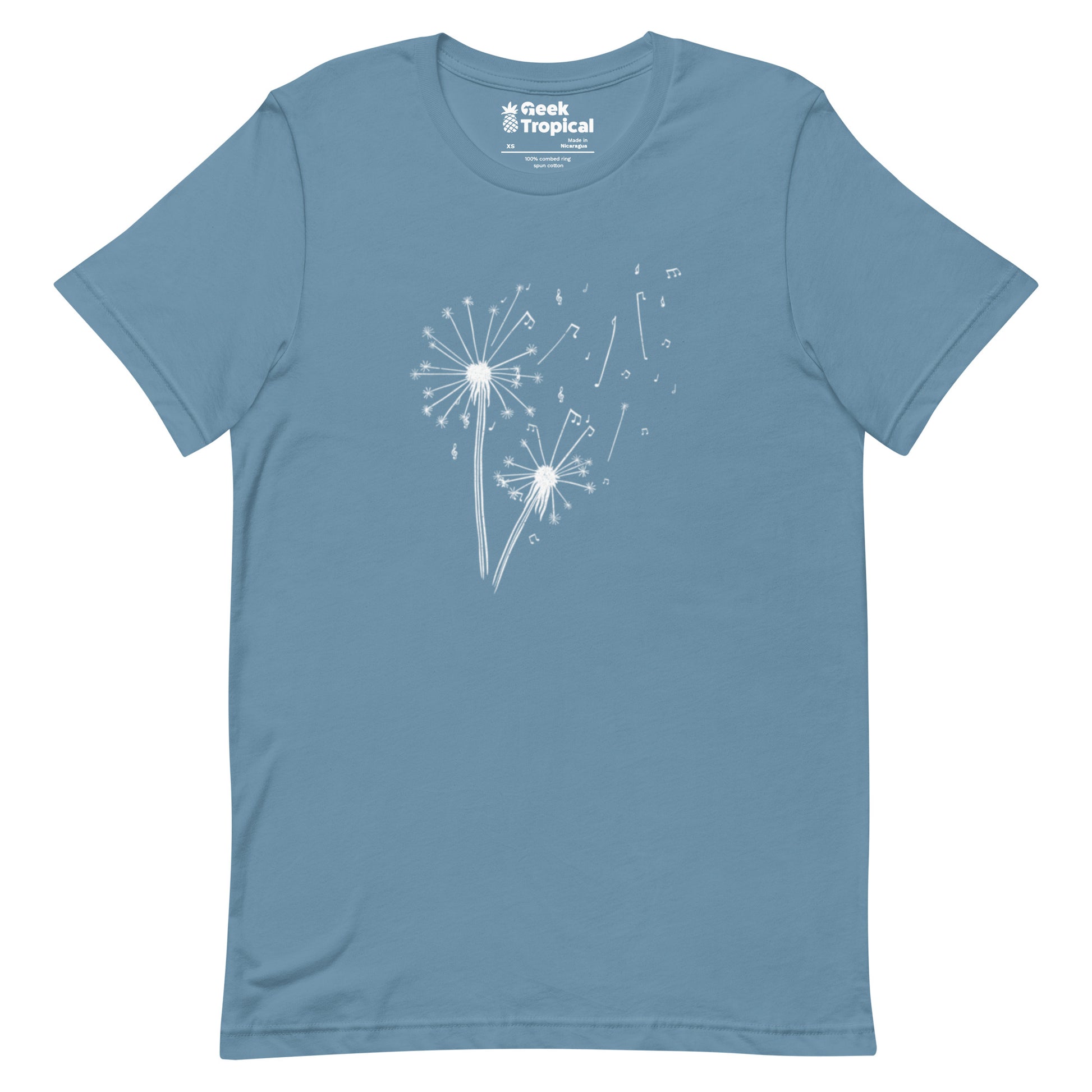 Dandelion Musical Notes T-Shirt Geek Nerd Botany Print Design by Tobe Fonseca FLOW DESC WRITING